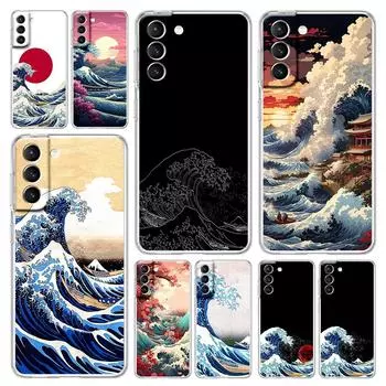Чехол для телефона Samsung Galaxy S24 Plus S23 S22 S21 S20 FE Ultra 5G S10 S10E S9 Чехол Fashion Japan The Great Wave Of Kanagawa Samsung S23Ultra
