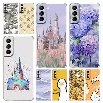 Чехол для телефона Samsung Galaxy S24 Plus S23 S22 S21 S20 FE Ultra 5G S10 S10E S9, мягкий прозрачный силиконовый чехол с мультяшным принтом Samsung S23Ultra