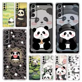 Чехол для телефона Samsung Galaxy S24 Plus S23 S22 S21 S20 FE Ultra 5G S10 S10E S9 мягкий прозрачный чехол милый панда ползущий бамбук Samsung S24 Plus