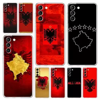 Чехол для телефона Samsung Galaxy S24 Plus S23 S22 S21 S20 FE Ultra 5G S10 S10E S9, мягкий прозрачный силиконовый чехол с флагом Албании Samsung S22 5G