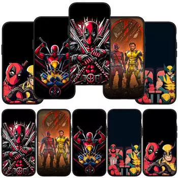 Чехол для телефона Samsung Galaxy S24 S23 iPhone 15 14 Xiaomi Redmi Note 13 12 11 8 10 9 Pro Max X XR OPPO Huawei Marvel Deadpool Comics Wolverine Cover