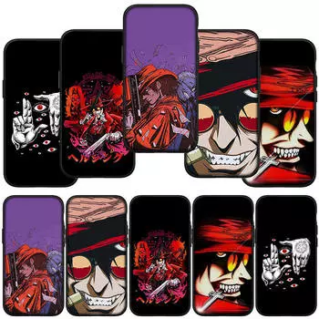 Чехол для телефона Samsung Galaxy S24 S23 iPhone 15 14 Xiaomi Redmi Note 13 12 11 8 10 9 Pro Max X XR OPPO A15 Huawei Cartoon Hellsing Alucard Cover
