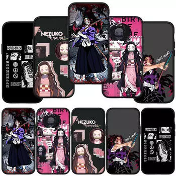 Чехол для телефона Samsung Galaxy S24 S23 iPhone 15 14 Xiaomi Redmi Note 13 12 11 8 10 9 Pro Max X XR OPPO A15 Huawei Kokushibo Kamado Nezuko Demon Slayer