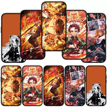Чехол для телефона Samsung Galaxy S24 S23 iPhone 15 14 Xiaomi Redmi Note 13 12 11 8 10 9 Pro Max X XR OPPO A15 Huawei Rengoku Kyoujurou Demon Slayer Cover for Samsung Galaxy A70 аэро