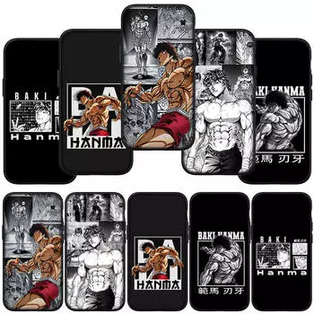 Чехол для телефона Samsung Galaxy S24 S23 iPhone 15 14 Xiaomi Redmi Note 13 12 11 8 10 9 Pro Max X XR S22 S20 10C OPPO A15 Huawei аниме-чехол Hanma Baki