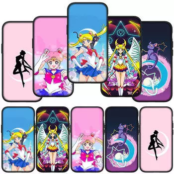 Чехол для телефона Samsung Galaxy S24 S23 iPhone 15 14 Xiaomi Redmi Note 13 12 11 8 10 9 Pro Max X XR 12C 13C S22 OPPO A15 Huawei Sailor Moon Girl Cover