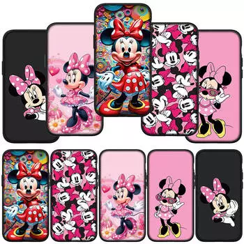 Чехол для телефона Samsung Galaxy S24 S23 iPhone 15 14 Xiaomi Redmi Note 13 12 11 8 10 9 Pro Max X XR 12C 13C 9C OPPO A15 Huawei Minnie Comics Mouse Cover