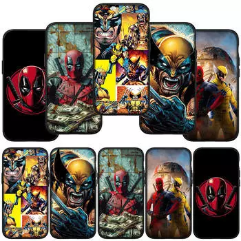 Чехол для телефона Samsung Galaxy S24 S23 iPhone 15 14 Xiaomi Redmi Note 13 12 11 8 10 9 Pro Max Plus X XR OPPO A15 Huawei Deadpool VS Росомаха Супергерой