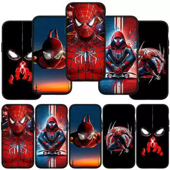 Чехол для телефона Samsung Galaxy S24 S23 iPhone 15 14 Xiaomi Redmi Note 13 12 11 8 10 9 Pro Max X XR OPPO A15 Huawei Spider Man Marvel Spiderman Cover for OPPO A53 2020 аэро