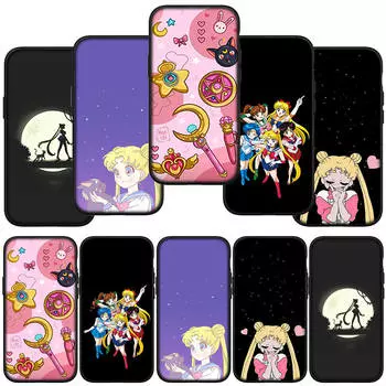 Чехол для телефона Samsung Galaxy S24 S23 iPhone 15 14 Xiaomi Redmi Note 13 12 11 8 10 9 Pro Max Plus X XR OPPO A15 Huawei Comics Sailor Moon Girl Cover
