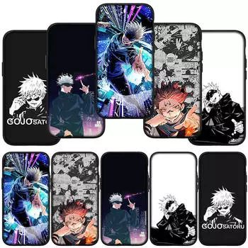 Чехол для телефона Samsung Galaxy S24 S23 iPhone 15 14 Xiaomi Redmi Note 13 12 11 8 10 9 Pro Max X XR OPPO Huawei Cartoon Jujutsu Kaisen Gojo Satoru Cover