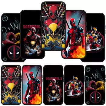 Чехол для телефона Samsung Galaxy S24 S23 iPhone 15 14 Xiaomi Redmi Note 13 12 11 8 10 9 Pro Max Plus X XR OPPO Huawei Deadpool VS Wolverine Marvel Cover