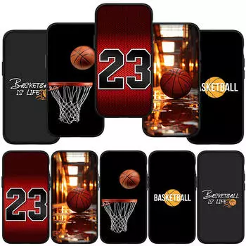 Чехол для телефона Samsung Galaxy S24 S23 iPhone 15 14 Xiaomi Redmi Note 13 12 11 8 Plus 10 9 Pro Max X XR OPPO Huawei NO 23 Basketball Sports No23 Cover