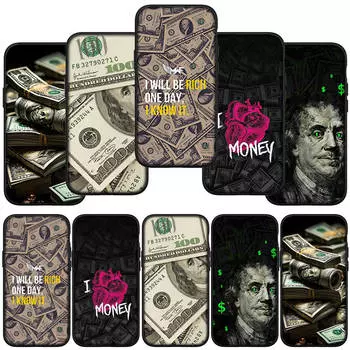 Чехол для телефона Samsung Galaxy S24 S23 iPhone 15 14 Xiaomi Redmi Note 13 12 11 8 10 9 Pro Max X XR OPPO A15 Huawei Dollars Money 100 Art Cover