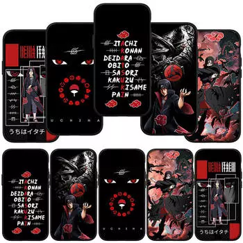 Чехол для телефона Samsung Galaxy S24 S23 iPhone 15 14 Xiaomi Redmi Note 13 12 11 8 10 9 Pro Max X XR OPPO A15 Huawei Cartoon Itachi Uchiha Naruto Cover