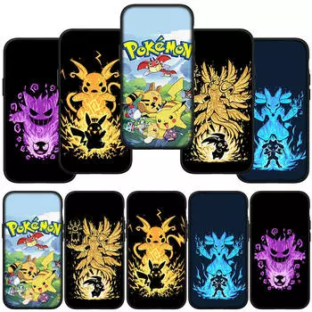 Чехол для телефона Samsung Galaxy S24 S23 iPhone 15 14 Xiaomi Redmi Note 13 12 11 8 Plus 10 9 Pro Max X XR OPPO Huawei Comics Pokemon GO Pikachu Cover