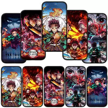 Чехол для телефона Samsung Galaxy S24 S23 iPhone 15 14 Xiaomi Redmi Note 13 12 11 8 10 9 Pro Max X XR OPPO Huawei аниме Kamado Tanjirou Demon Slayer Cover for Samsung Galaxy S24 болюс