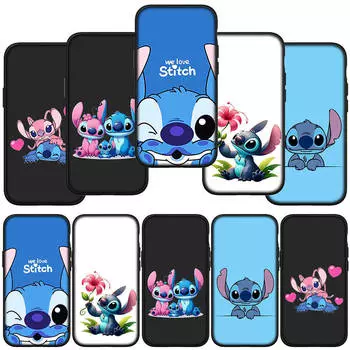 Чехол для телефона Samsung Galaxy S24 S23 iPhone 15 14 Xiaomi Redmi Note 13 12 11 8 10 9 Pro Max X XR OPPO A15 Huawei аниме Лило Роскошный чехол-накладка со стежком