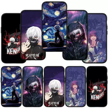 Чехол для телефона Samsung Galaxy S24 S23 iPhone 15 14 Xiaomi Redmi Note 13 12 11 8 10 9 Pro Max X XR OPPO A15 Huawei аниме Tokyo Ghoul Ken Kaneki Cover for iPhone 15 болюс