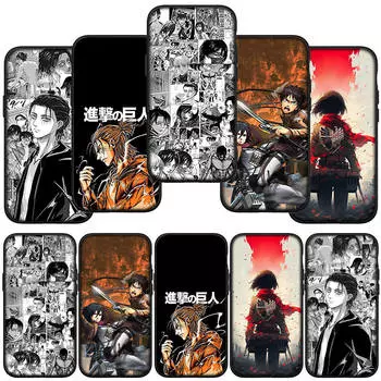 Чехол для телефона Samsung Galaxy S24 S23 iPhone 15 14 Xiaomi Redmi Note 13 12 11 8 10 9 Pro Max X XR OPPO Huawei Eren Jaeger Levi Attack On Titan Cover