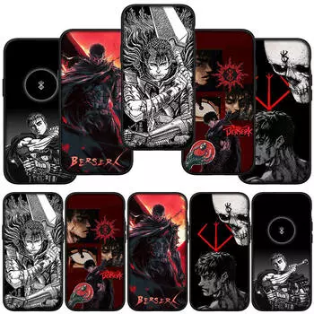 Чехол для телефона Samsung Galaxy S24 S23 iPhone 15 14 Xiaomi Redmi Note 13 12 11 8 10 9 Pro Max X XR OPPO A15 Huawei Berserk Guts Anime Cool Cover for iPhone 7 аэро