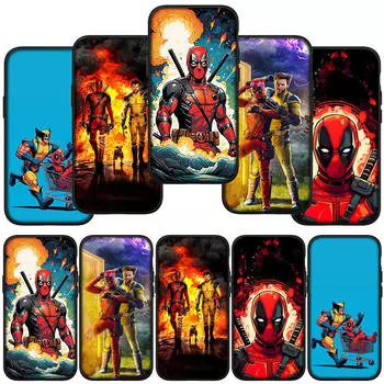 Чехол для телефона Samsung Galaxy S24 S23 iPhone 15 14 Xiaomi Redmi Note 13 12 11 8 10 9 Pro Max X XR OPPO A15 Huawei Росомаха мультфильм Дэдпул Чехол for Redmi 9C NFC аэро