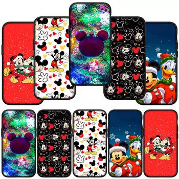 Чехол для телефона Samsung Galaxy S24 S23 iPhone 15 14 Xiaomi Redmi Note 13 12 11 8 10 9 Pro Max X XR OPPO A15 Huawei Anime Merry Christmas Mickey Minnie
