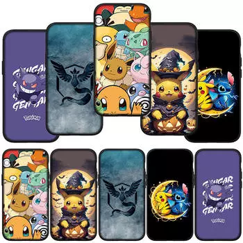 Чехол для телефона Samsung Galaxy S24 S23 iPhone 15 14 Xiaomi Redmi Note 13 12 11 8 Plus 10 9 Pro Max X XR OPPO Huawei Anime Pokemon GO Pikachu Cover for OPPO A77S аэро