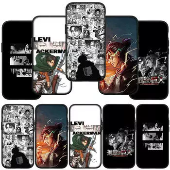 Чехол для телефона Samsung Galaxy S24 S23 iPhone 15 14 Xiaomi Redmi Note 13 12 11 8 10 9 Pro Max X XR OPPO 9C Huawei Anime Levi Attack On Titan Eren Cover for Samsung Galaxy S7 Edge болюс