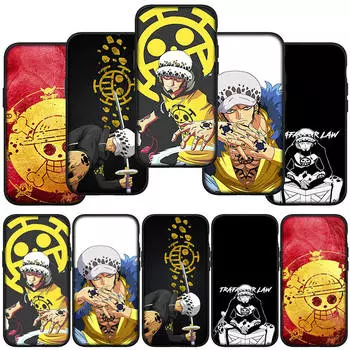 Чехол для телефона Samsung Galaxy S24 S23 iPhone 15 14 Xiaomi Redmi Note 13 12 11 8 10 9 Pro Max X XR OPPO A15 Huawei One Piece Trafalgar Law Luffy Cover for Xiaomi Poco M6 5G болюс