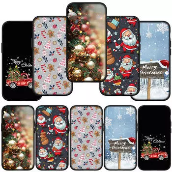 Чехол для телефона Samsung Galaxy S24 S23 iPhone 15 14 Xiaomi Redmi Note 13 12 11 8 10 9 Pro Max X XR OPPO A15 Huawei Snow Merry Christmas Deer Cover for Huawei P10 Lite болюс