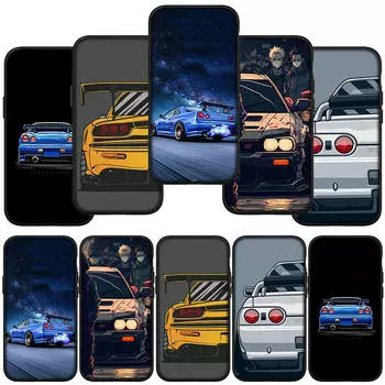 Чехол для телефона Samsung Galaxy S24 S23 iPhone 15 14 Xiaomi Redmi Note 13 12 11 8 10 9 Pro Max X XR OPPO A15 Huawei Supercar Super Car Cartoon Cover for Redmi Note 8 Pro аэро
