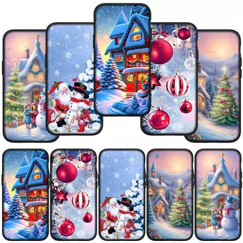 Чехол для телефона Samsung Galaxy S24 S23 iPhone 15 14 Xiaomi Redmi Note 13 12 11 8 10 9 Pro Max X XR OPPO Huawei Санта-Клаус Рождественская елка Олень for Huawei Y9 2019 болюс