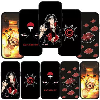 Чехол для телефона Samsung Galaxy S24 S23 iPhone 15 14 Xiaomi Redmi Note 13 12 11 8 10 9 Pro Max X XR OPPO A15 Huawei Akatsuki Naruto Itachi Cover for Redmi 12 олений
