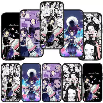 Чехол для телефона Samsung Galaxy S24 S23 iPhone 15 14 Xiaomi Redmi Note 13 12 11 8 10 9 Pro Max X XR OPPO A15 Huawei Kochou Shinobu Demon Slayer Cover for iPhone 15 Pro экрю