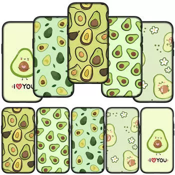 Чехол для телефона Samsung Galaxy S24 S23 iPhone 15 14 Xiaomi Redmi Note 13 12 11 8 10 9 Pro Max X XR S20 S22 FE A14 OPPO A15 Huawei Fruit Avocado Cover for Redmi Note 11S 5G аэро