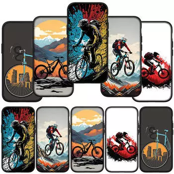 Чехол для телефона Samsung Galaxy S24 S23 iPhone 15 14 Xiaomi Redmi Note 13 12 11 8 10 9 Pro Max X XR OPPO 9C Huawei Wallpaper Mountain Bike Cycling Cover for Samsung Galaxy S23 FE аэро