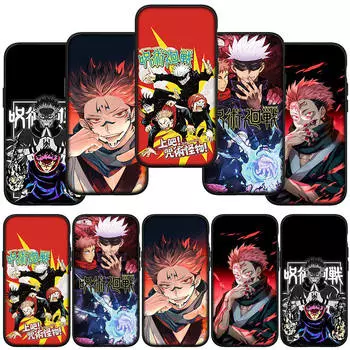 Чехол для телефона Samsung Galaxy S24 S23 iPhone 15 14 Xiaomi Redmi Note 13 12 11 8 10 9 Pro Max X XR OPPO Huawei Jujutsu Kaisen Gojo Satoru Sukuna Cover for iPhone 8 аэро