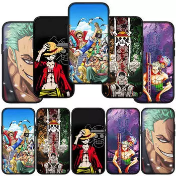 Чехол для телефона Samsung Galaxy S24 S23 iPhone 15 14 Xiaomi Redmi Note 13 12 11 8 10 9 Pro Max X XR OPPO A15 Huawei Roronoa Zoro Cartoon Luffy One Piece for Samsung Galaxy S20 ceil