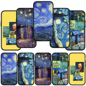 Чехол для телефона Samsung Galaxy S24 S23 iPhone 16 15 14 Xiaomi Redmi Note 13 12 11 Plus Pro Max X XR OPPO Huawei Wallpaper Van Gogh Starry Night Cover for Samsung Galaxy S21 Fe аэро