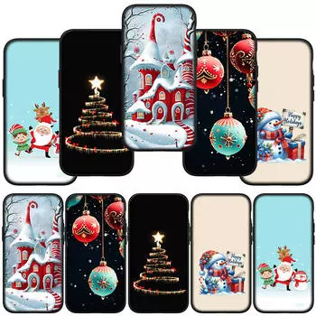Чехол для телефона Samsung Galaxy S24 S23 iPhone 16 15 14 Xiaomi Redmi Note 13 12 11 8 Plus 10 9 Pro Max X XR OPPO Huawei Merry Christmas Tree Deer Cover for Samsung Galaxy A52 аэро