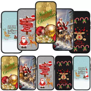 Чехол для телефона Samsung Galaxy S24 S23 iPhone 16 15 14 Xiaomi Redmi Note 13 12 11 8 Plus 10 9 Pro Max X XR OPPO Huawei Gift Snow Merry Christmas Cover for Redmi Note 8 Pro аэро