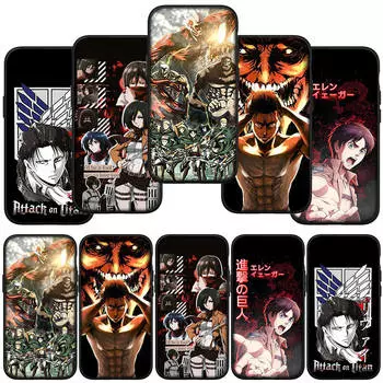 Чехол для телефона Samsung Galaxy S24 S23 iPhone 16 15 14 Xiaomi Redmi Note 13 12 11 8 Plus 10 9 Pro Max X XR OPPO Huawei аниме Levi Attack On Titan Cover for Samsung Galaxy A32 5G ceil
