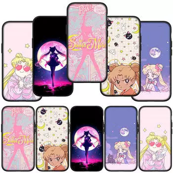 Чехол для телефона Samsung Galaxy S24 S23 iPhone 16 15 14 Xiaomi Redmi Note 13 12 11 8 Plus 10 9 Pro Max X XR OPPO Huawei Wallpaper Sailor Moon Girl Cover for Samsung Galaxy S23 экрю