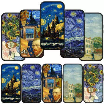 Чехол для телефона Samsung Galaxy S24 S23 iPhone 16 15 14 Xiaomi Redmi Note 13 12 11 Plus 10 9 Pro Max X XR OPPO Huawei Wallpaper Sunflower Van Gogh Cover for iPhone 16 Pro Max олений