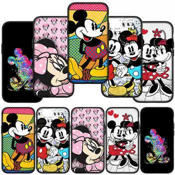 Чехол для телефона Samsung Galaxy S24 S23 iPhone 16 15 14 Xiaomi Redmi Note 13 12 11 8 Plus 10 9 Pro Max X XR OPPO Huawei Cartoon Pink Mickey Minnie Cover for iPhone 11 Pro Max олений