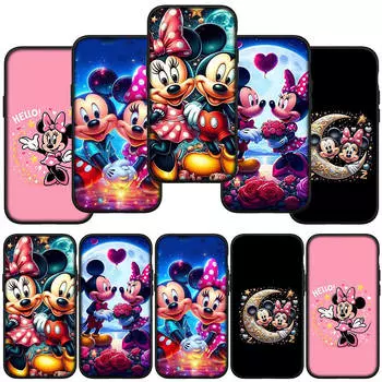 Чехол для телефона Samsung Galaxy S24 S23 iPhone 16 15 14 Xiaomi Redmi Note 13 12 11 Plus 10 9 Pro Max X XR OPPO Huawei Новый чехол с изображением Микки Мауса и Минни for iPhone 16 олений