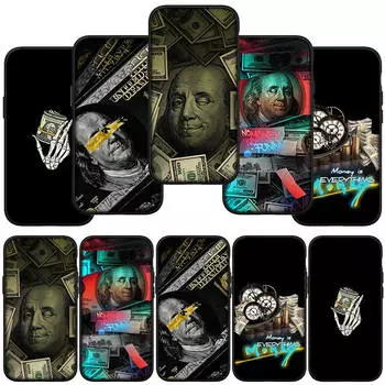 Чехол для телефона Samsung Galaxy S24 S23 iPhone 16 15 14 Xiaomi Redmi Note 13 12 11 8 Plus 10 9 Pro Max X XR 13C 12C OPPO Huawei Money 100 Dollars Cover for Huawei Y9 2019 олений