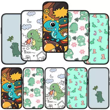 Чехол для телефона Samsung Galaxy S24 S23 iPhone 16 15 14 Xiaomi Redmi Note 13 12 11 8 Plus 10 9 A15 13C Pro Max X XR OPPO Huawei Dinosaur Lovely Cover for Samsung Galaxy A02 аэро