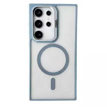 Чехол для телефона Samsung Galaxy S24 Ultra Magnetic Stealth Lens Bracket Прозрачный защитный чехол for Samsung S24 Ultra розовый